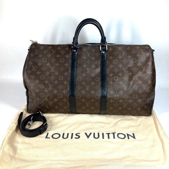 LOUIS VUITTON M56714 MonogramMacassar KeepallBandouliere55 Hand Bag Duffle Bag - Picture 7 of 13